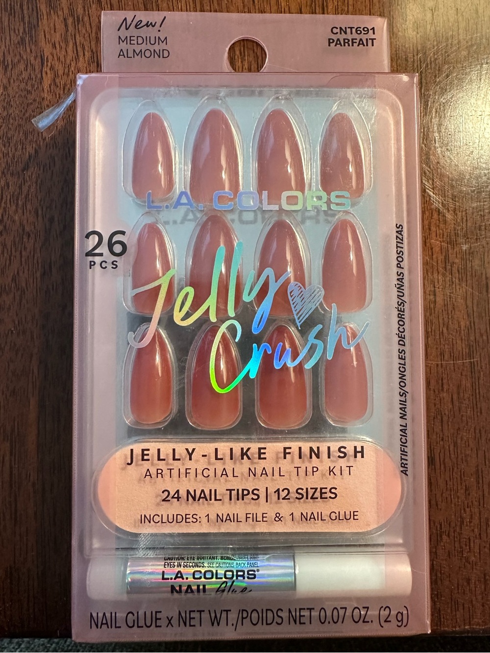 L.A. COLORS Jelly Crush Medium Almond Nail Tip Kit in Parfait